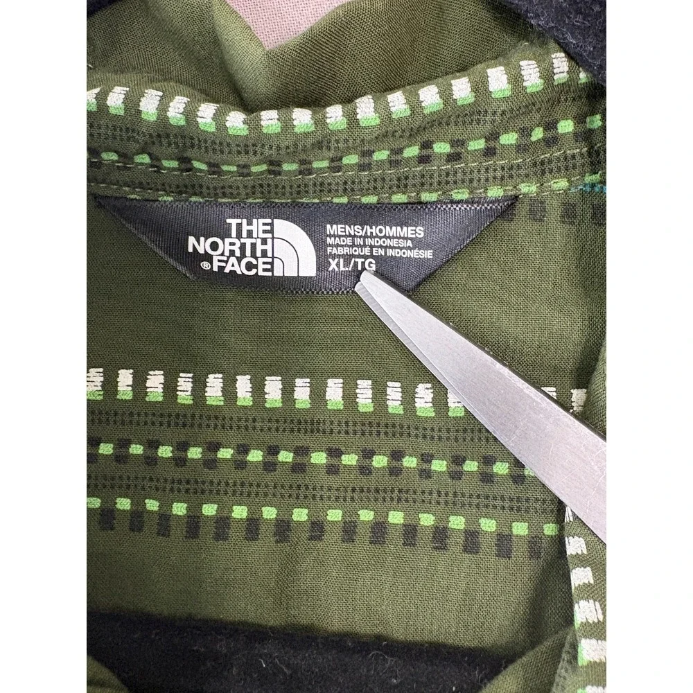 The North Face Shirt Mens Size XL Green Striped Button Up Long Sleeve Casual